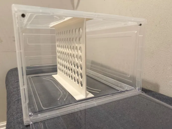 Finished printed divider, fit inside a clear plastic shoebox