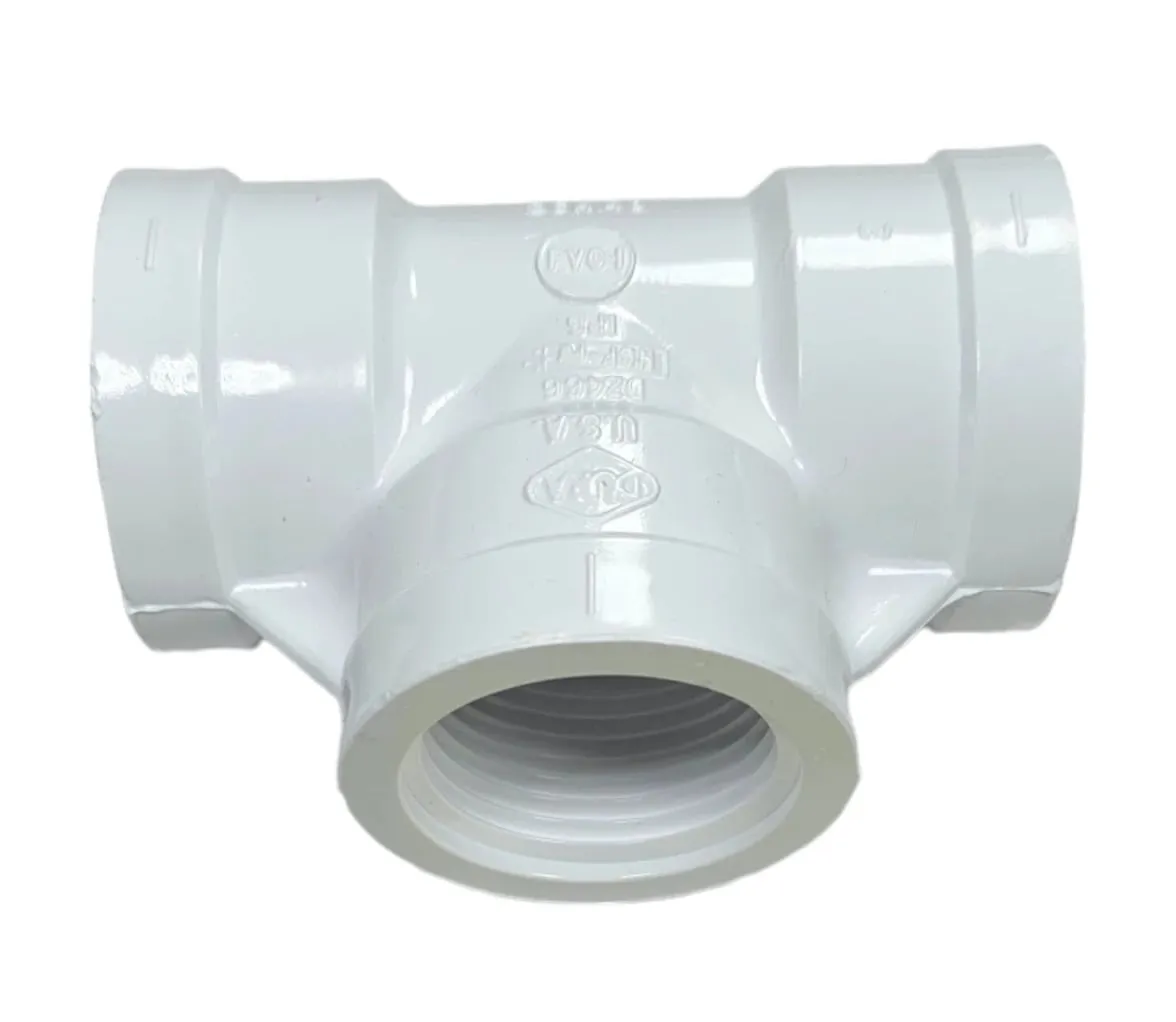 Photograph of a PVC threaded tee pipe, available from DripWorks irrigation for $4.65