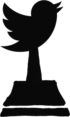 A trophy topped with the Twitter bird